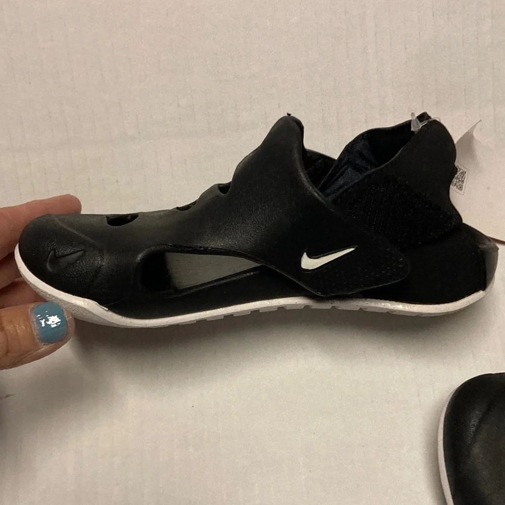 Nike Kids Black Water Shoes with White Swoosh